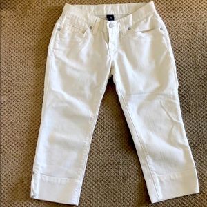 Lucky Brand white cropped jeans